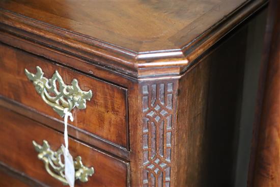 A George III mahogany Chippendale period dressing chest W.3ft 4in. D.1ft 9in. H.2ft 8in.